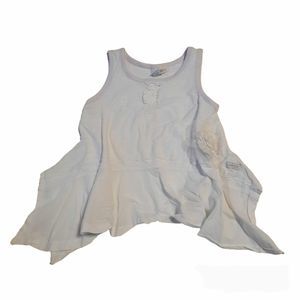 Naartjie Girls White Flowy Tank 5